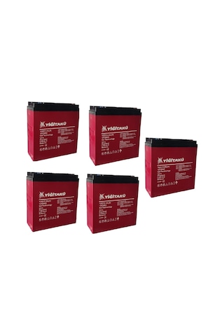 Yiğit 24ah 12v Dik Akü 2025 Üretim 5'li Set Akü Ebatları: 169x179x78mm