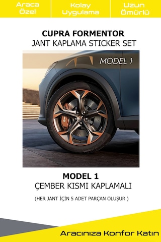 Cupra Formentor Jant Kaplama Sticker Set - Kolay Uygulama-uzun