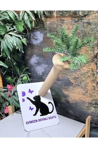 Kedi Tırmala Tahtası Lazer Kesim Ahşap Resimli1