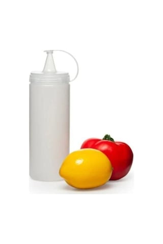 3 Lü Şeffaf Sos Şişesi Yağlık Sirkelik Sosluk 400ml Gri