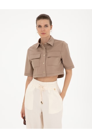 Pierre Cardin Kadın Bej Gömlek Desenli 50284674-vr011 Bej