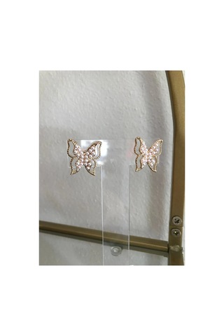 Linalya Jewelry Kelebek Küpe Metalik - Model 214