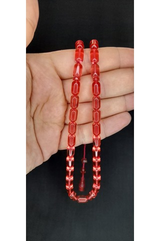 Ateş Kehribar Turuncu Renk Tesbih Kapsül Kesim 6x10mm T-381