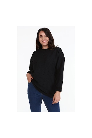 Jakarlı Bisiklet Yaka Sweatshirt