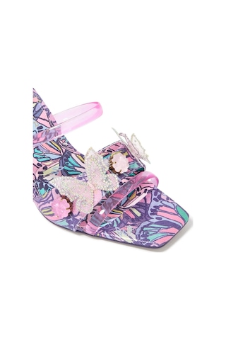 Kurt Geiger Butterfly Detaylı Mule Kadın Topuklu Sandalet Mor