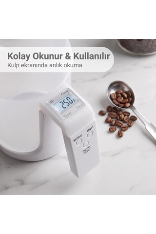 Dijital Hassas Mutfak Tartılı Ölçü Kabı 5 Kg Taşıma Kapasiteli 1g Ölçerli - Lcd Ekranlı Dara Almalı Dereceli Ölçü Sürahisi Ve Mutfak Tartısı Çok Renkli