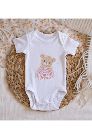 Bitmeyenkartus Bk Kids Isimli Bebek Body Zıbın - Model 6 Beyaz