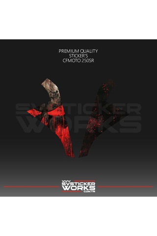 Cfmoto 250sr Sticker Ön Kafa Kaplama Modeli Hazır Kit Punisher Sticker Desen Kaplama