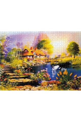 Nova 41067 - 1000 Parça Kuğulu Bahçe Puzzle
