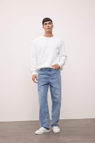 DeFacto Oversize Geniş Kalıp Bisiklet Yaka Kalın Basic Düz Sweatshirt T5139AZ24AUWT32