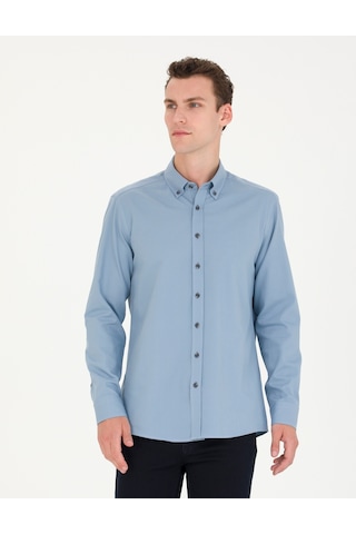 Pierre Cardin Erkek Mavi Desenli Gömlek 50276553-vr036 Mavi