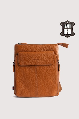 Hakiki Deri Erkek Postacı Çantası Taba Smr9279 Taba
