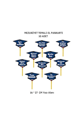 Mezuniyet El Pankartı 10 Adet 01