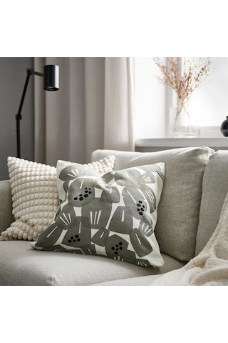 Ikea Underblomma Yastık Kılıfı 50 X 50 Cm Beyaz - Gri