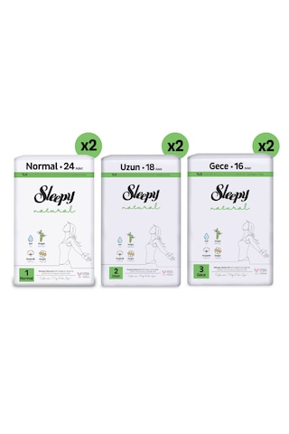 Sleepy Natural Ultra Hassas Hijyenik Ped Mega Fırsat Paketi 116 Adet