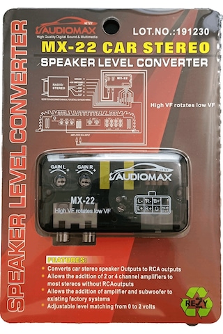 Audiomax Mx-22 Anfi Çevirici 2 Kanal Konvertör Çıkış Dönüştürücü