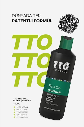 Tto Saç Ve Vücut Şampuanı 500 Ml Black Çay Ağacı Yağı / Tea Tree Oıl Tüm Saçlar