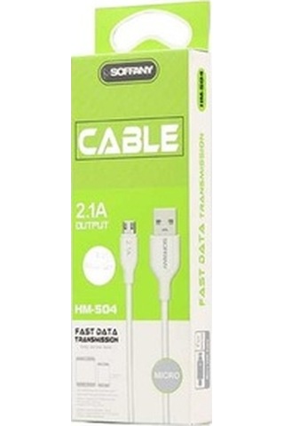 Soffany HM-504 2.1A Micro USB Data Şarj Kablosu 1.2 M