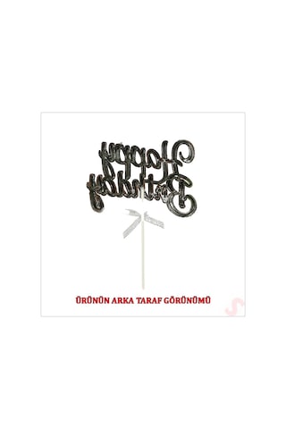 Happy Birthday Pasta Süsü, 23cm X 12,5cm - Gümüş