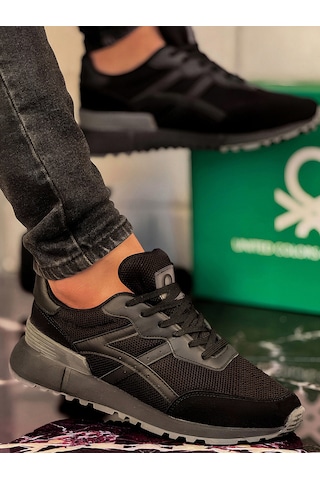 Benetton Erkek Sneaker Ayakkabı 988 Siyah Siyah