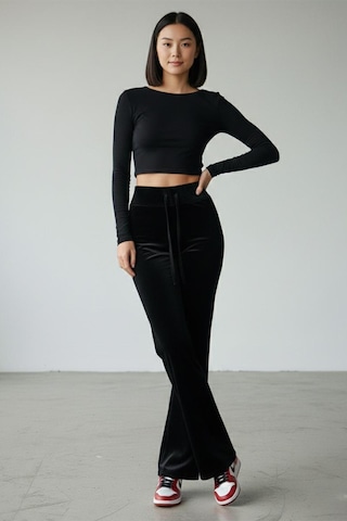 Fit Women Kadife İspanyol Paça Pantolon 4435 Siyah