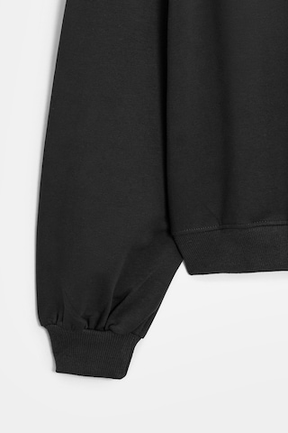 Sââde Kadın Oversize Bisiklet Yaka Basic Casual Sweatshirt Siyah