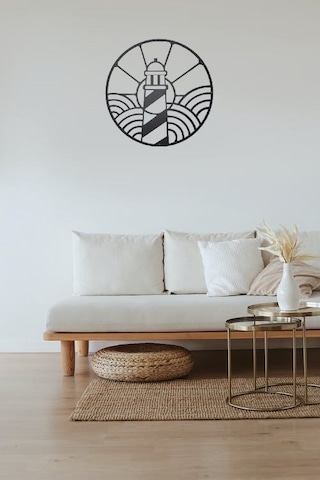 Deniz Feneri  Görselli Metal Tablo