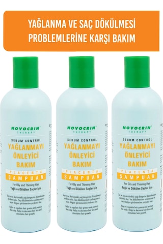 Novocrin Placenta Yağlı ve Dökülen Saçlar Şampuan 3 x 300 ML