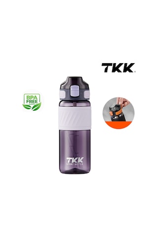 Tkk T1025 Çift Kullanım Pipetli/rahat İçim Mor Tritan Matara 600ml