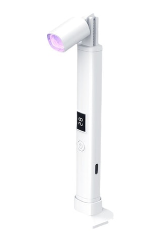 Samdoo Beyaz Geleneksel Tırnak Lambası, Telefon Tutucu Tabanlı, 180mah Pil, 45/60s Zamanlama, Led Ekran, Genişletilebilir Ve Katlanabilir Kafa Beyaz