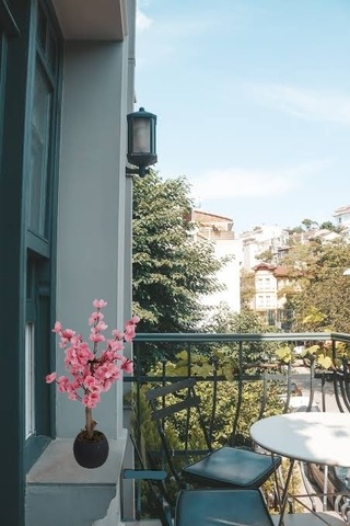 Minik Pembe Bahardalı Ağacı Masaüstü Balkon Çiçeği Yapay Çiçek