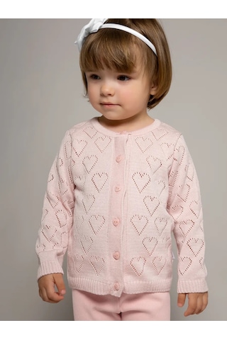 Leo Kız Çocuklar İçin Örgü Ceket Kazak 70317884 Pembe