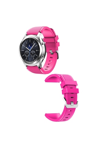 Samsung Galaxy Watch 46mm Uyumlu Klasik Çizgi Desenli 22mm Silikon Kordon