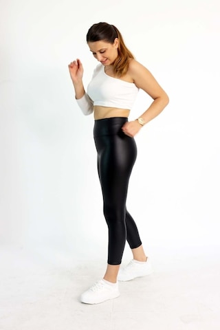 Pucka Fashion Içi Kürklü Deri Taytsiyahxl Siyah