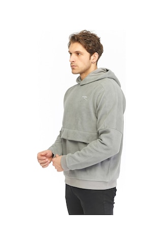 Raru Erkek Kapüşonlu Polar Sweatshirt Dıves Gri