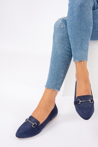 Fox Shoes Lacivert Kadın Babet G290010002 Lacivert