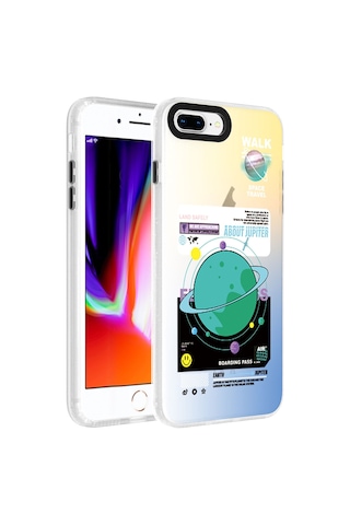Mobilteam Apple iPhone Uyumlu 7 Plus Kılıf Desenli Dragon Sert Kapak - Klavye Klavye
