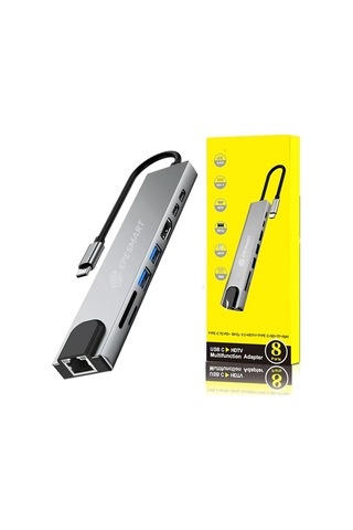 Portları 1 Arada Usb C Hub Adaptörü 4k Hdmı Şarj Cihazı Usb C Bağlantı Noktaları Sd Micro Sd Kart Okuyucular Et