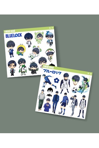 Bluelock- Yoichi Isagi -futbol Anime Telefon Sticker Seti Parlak Kağıt 2 Li - Blue Lock Mavi