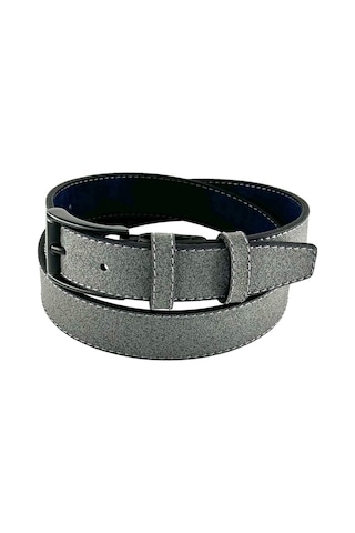 Gri Çocuk Boy Suni Deri Dikişli Model 3 Cm.lik Garson Klasik Kemer Okul Kemeri - G15 001
