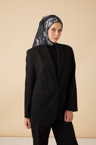 Maisa Cevlan Mulberry İpek Eşarp 90 90 Cm - Koyu Mavi 4807