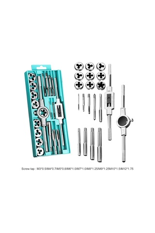 Valkyrie 20 Parça Klavuz Pafta Seti Metrik Set M3-m12 Arası 20li Takım