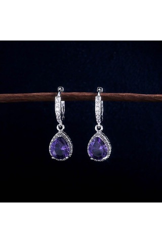 Lindon Kadın Zirkon Su Damlası Şekilli Küpe