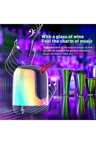 Ximistore9 Mobil Bluetooth Hoparlör, 10 Renkli Işık Modu, Güçlü Bas, 8 Saat Pil, Tws Ve Radyo Fonksiyonu İle Dışarıda, Kamp Ve Parti İçin
