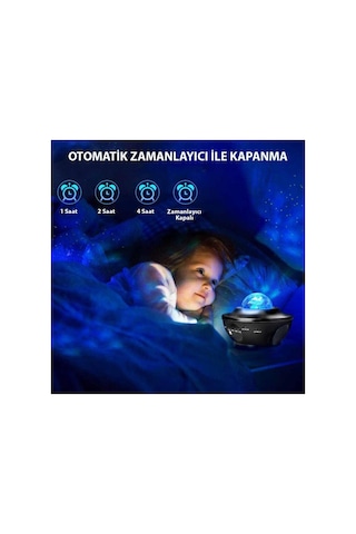 Starry Projektör Gece Lambası Bluetooth Hoparlör Ambians Işık
