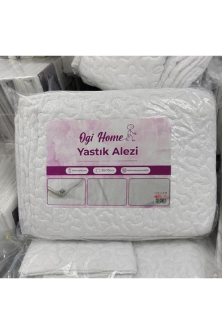 Ogi Home Mikro Kapitone Yastık Alezi 50x70 Cm Mikro Kapitoneli Kumaş Fermuarlı Yastık Alezi Yastık Koruyucu Kılıf Beyaz