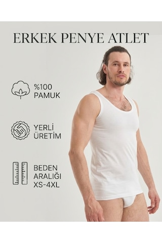 Mercan Erkek Beyaz %100 Pamuklu Penye Askılı Atlet