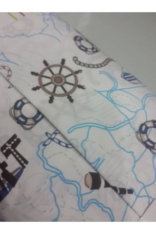 Akfil Poplin Nevresimlik Çok Amaçlı Gemici Marina Desenli Kumaş