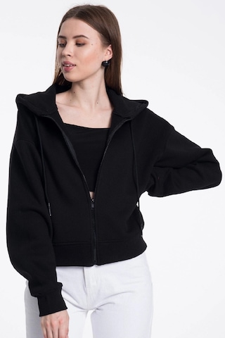 Caya Beyaz Kadın Sweatshirt Siyah