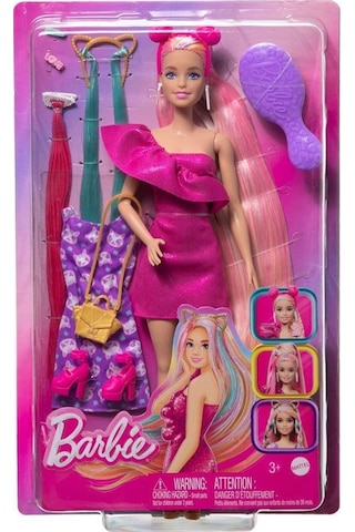 Nessiworld Jdc85 Barbie Upuzun Muhteşem Saçlı Bebekler Pembe Saçlı Bebek-39765